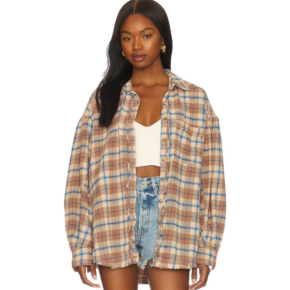 We the Free Happy Hour Plaid Top